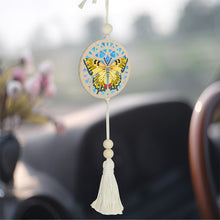 Load image into Gallery viewer, 2Pcs Wooden Double Sided Butterfly Diamond Art Hanging Tassel Pendant Decoration