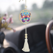 Load image into Gallery viewer, 2Pcs Wooden Double Sided Butterfly Diamond Art Hanging Tassel Pendant Decoration