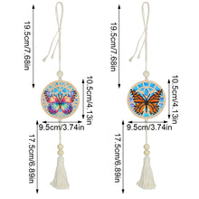 Load image into Gallery viewer, 2Pcs Wooden Double Sided Butterfly Diamond Art Hanging Tassel Pendant Decoration