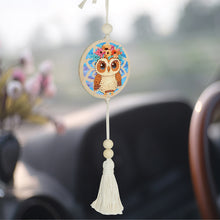 Load image into Gallery viewer, 2Pcs Wooden Double Sided Owl Diamond Art Hanging Tassel Pendant for Beginner