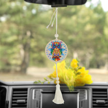Load image into Gallery viewer, 2Pcs Wooden Double Sided Owl Diamond Art Hanging Tassel Pendant for Beginner