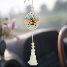 Load image into Gallery viewer, 2Pcs Wooden Double Sided Bee Diamond Art Hanging Tassel Pendant for Beginner