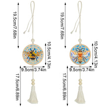 Load image into Gallery viewer, 2Pcs Wooden Double Sided Bee Diamond Art Hanging Tassel Pendant for Beginner