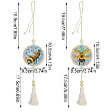 Load image into Gallery viewer, 2Pcs Wooden Double Sided Bee Diamond Art Hanging Tassel Pendant for Beginner