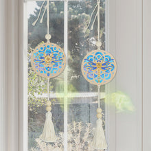 Load image into Gallery viewer, 2Pcs Wooden Double Sided Dragonfly Diamond Art Hanging Tassel Pendant Decoration