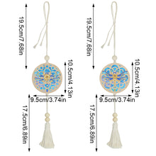 Load image into Gallery viewer, 2Pcs Wooden Double Sided Dragonfly Diamond Art Hanging Tassel Pendant Decoration
