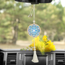 Load image into Gallery viewer, 2Pcs Wooden Double Sided Snowflake Diamond Art Hanging Tassel Pendant Decoration