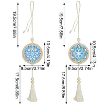 Load image into Gallery viewer, 2Pcs Wooden Double Sided Snowflake Diamond Art Hanging Tassel Pendant Decoration