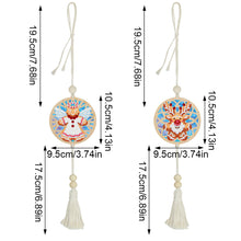 Load image into Gallery viewer, 2Pcs Wooden Double Sided Elk Gingerbread Man Diamond Art Hanging Tassel Pendant