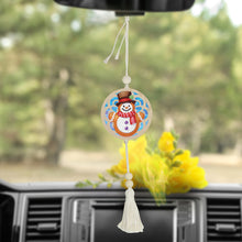 Load image into Gallery viewer, 2Pcs Wooden Double Sided Santa Claus Snowman Diamond Art Hanging Tassel Pendant