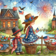 Load image into Gallery viewer, Diamond Painting - Full Round - Children's Fireworks Independence Day (40*40CM)