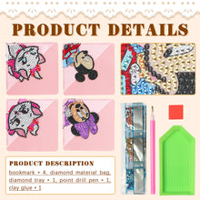 Load image into Gallery viewer, 4Pcs Mickey Mouse Diamond Painting Bookmark Corner Bookmark for Book Lovers