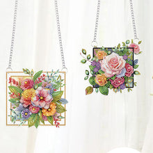 Load image into Gallery viewer, Flower Special Shape Diamond Painting Hanging Pendants for Wall Window Decor