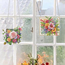 Load image into Gallery viewer, Flower Special Shape Diamond Painting Hanging Pendants for Wall Window Decor