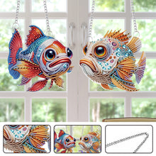 Load image into Gallery viewer, Funny Fish Special Shape Diamond Painting Hanging Pendants for Wall Window