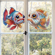 Load image into Gallery viewer, Funny Fish Special Shape Diamond Painting Hanging Pendants for Wall Window