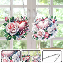 Load image into Gallery viewer, Love Rose Special Shape Diamond Painting Hanging Pendants for Wall Window