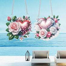 Load image into Gallery viewer, Love Rose Special Shape Diamond Painting Hanging Pendants for Wall Window