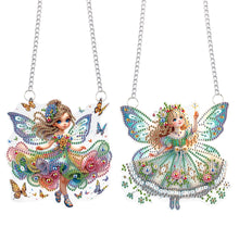 Load image into Gallery viewer, Flower Fairy Special Shape Diamond Painting Hanging Pendants for Wall Window