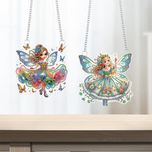 Load image into Gallery viewer, Flower Fairy Special Shape Diamond Painting Hanging Pendants for Wall Window