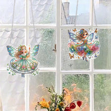 Load image into Gallery viewer, Flower Fairy Special Shape Diamond Painting Hanging Pendants for Wall Window
