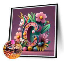Load image into Gallery viewer, Diamond Painting - Full Round - Unicorn letter C (30*30CM)