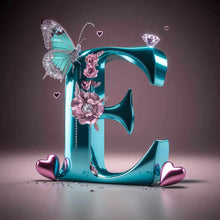 Load image into Gallery viewer, Diamond Painting - Full Round - Butterfly letter E (40*40CM)