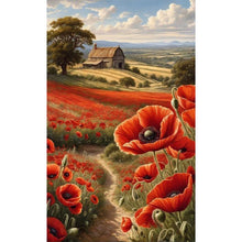 Load image into Gallery viewer, Diamond Painting - Full Round - Poppy flower house (40*60CM)