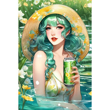 Load image into Gallery viewer, AB Diamond Painting - Full Round - Soda Girl in the Pool (40*60CM)