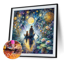 Load image into Gallery viewer, Diamond Painting - Full Round - Fantasy Lotus Pond Child and Dog (40*40CM)
