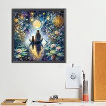 Load image into Gallery viewer, Diamond Painting - Full Round - Fantasy Lotus Pond Child and Dog (40*40CM)