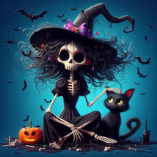 Load image into Gallery viewer, Diamond Painting - Full Square - Halloween Skeleton Witch (30*30CM)