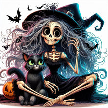 Load image into Gallery viewer, Diamond Painting - Full Square - Halloween Skeleton Witch (30*30CM)
