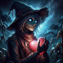 Load image into Gallery viewer, Diamond Painting - Full Round - Scarecrow Holding a Heart (40*40CM)