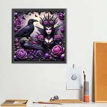 Load image into Gallery viewer, Diamond Painting - Full Round - Dark Queen and Purple Rose (40*40CM)