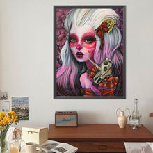Load image into Gallery viewer, Diamond Painting - Full Round - White Hair Big Eyes Horror Girl (40*50CM)