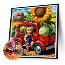 Load image into Gallery viewer, Diamond Painting - Full Round - Sunflower Truck Kid (30*30CM)