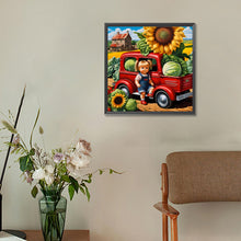 Load image into Gallery viewer, Diamond Painting - Full Round - Sunflower Truck Kid (30*30CM)