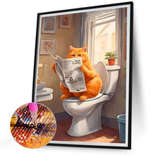 Load image into Gallery viewer, Diamond Painting - Full Round - Squatting Toilet Cat (30*40CM)