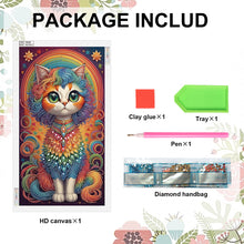 Load image into Gallery viewer, Diamond Painting - Partial Special Shaped - Colorful cat (40*70CM)