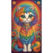 Load image into Gallery viewer, Diamond Painting - Partial Special Shaped - Colorful cat (40*70CM)