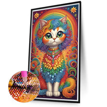 Load image into Gallery viewer, Diamond Painting - Partial Special Shaped - Colorful cat (40*70CM)