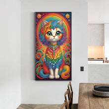 Load image into Gallery viewer, Diamond Painting - Partial Special Shaped - Colorful cat (40*70CM)