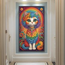 Load image into Gallery viewer, Diamond Painting - Partial Special Shaped - Colorful cat (40*70CM)