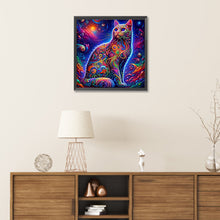 Load image into Gallery viewer, Diamond Painting - Partial Special Shaped - Colorful cat (30*30CM)