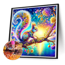 Load image into Gallery viewer, Diamond Painting - Partial Special Shaped - Colorful squirrel (30*30CM)