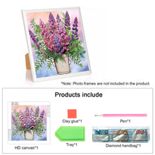 Load image into Gallery viewer, Diamond Painting - Partial Special Shaped - Lavender bouquet (30*30CM)