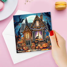 Load image into Gallery viewer, 6Pcs Special Shape Halloween House Diamond Painting Greeting Card Kit for Friend