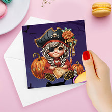 Load image into Gallery viewer, 6Pcs Special Shape Halloween Pirate Diamond Painting Greeting Card Kit for Kids