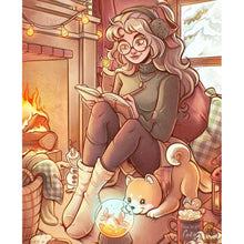 Load image into Gallery viewer, Diamond Painting - Full Round - Literary Girl (40*50CM)